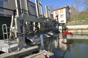 Vue grue et dégrilleurs