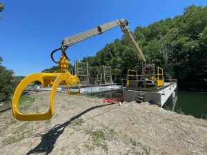 Grue forestière entrée d'eau Grue forestière entrée d'eau